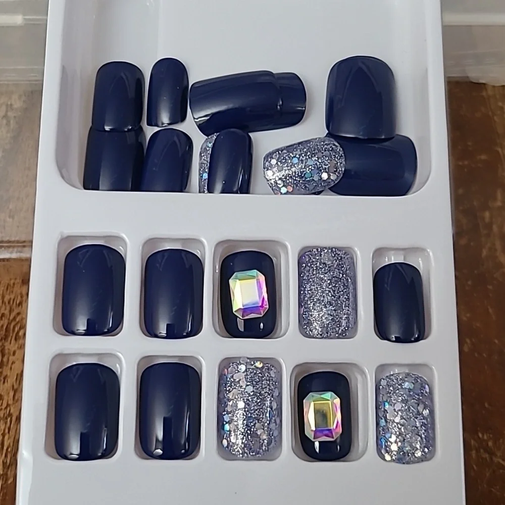 2/$16 3D Rhinestone & Glitter Press On Nails